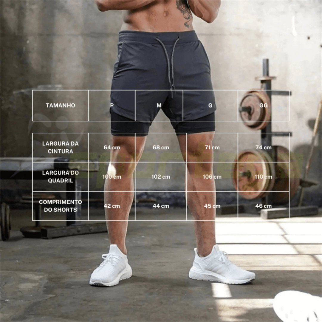 Shorts PowerFit 2 em 1 ( LEVE 3 PAGANDO 2! )