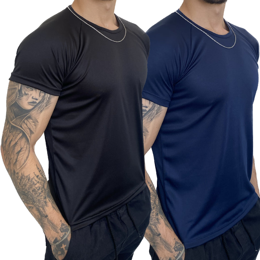 Kit com 2 Camisetas Dry Fit Masculina