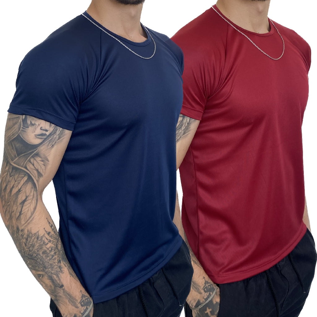 Kit com 2 Camisetas Dry Fit Masculina