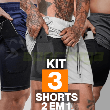 Shorts PowerFit 2 em 1 ( LEVE 3 PAGANDO 2! )