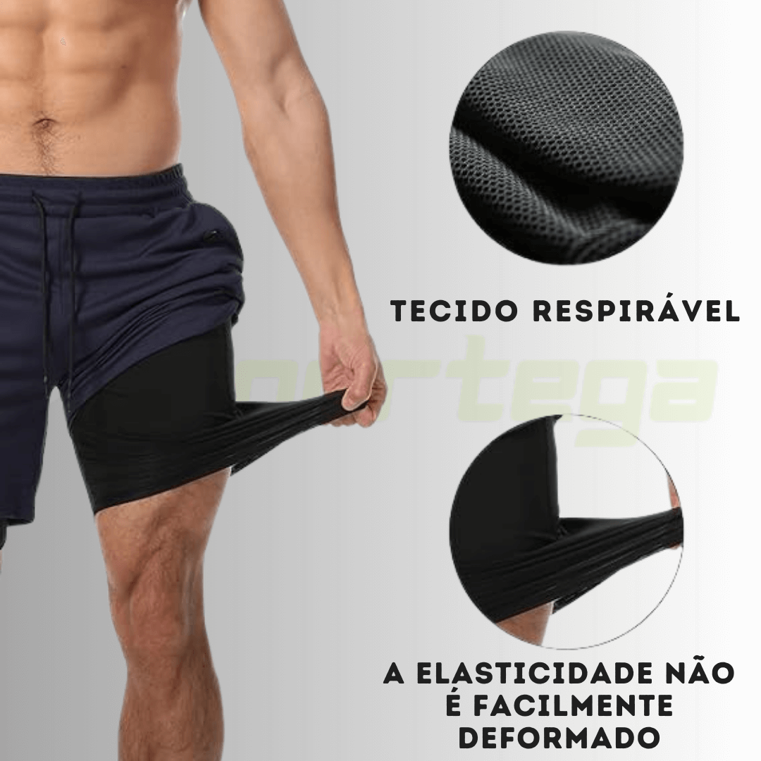 Shorts PowerFit 2 em 1 ( LEVE 3 PAGANDO 2! )