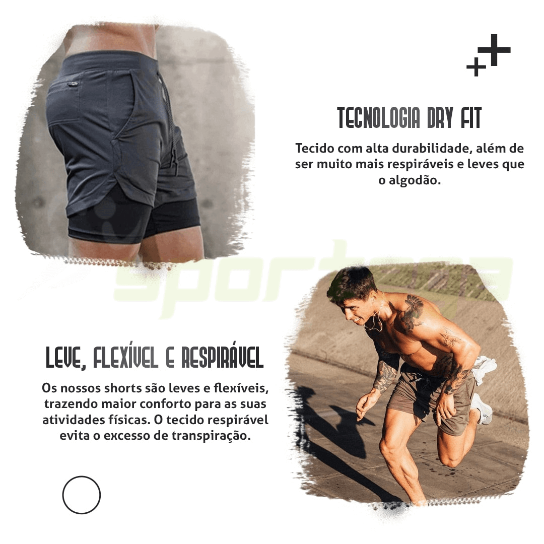 Shorts PowerFit 2 em 1 ( LEVE 3 PAGANDO 2! )