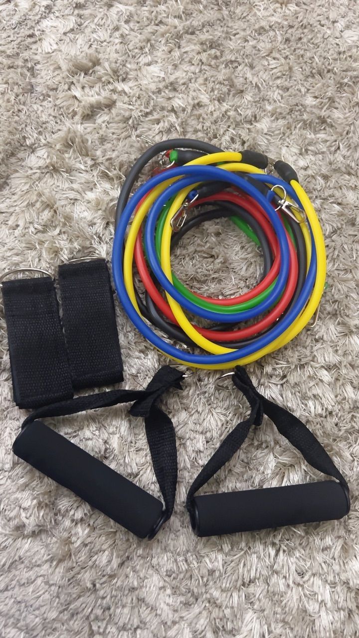 Conjunto de Faixa Elástica Esportiva 100 lbs resistência 150 kg