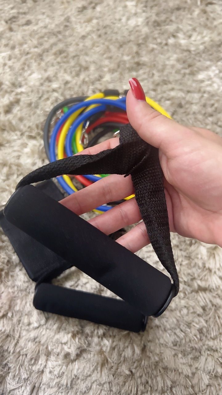Conjunto de Faixa Elástica Esportiva 100 lbs resistência 150 kg