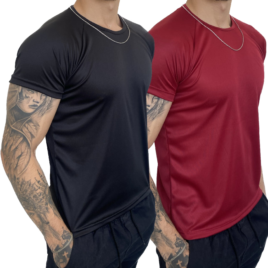 Kit com 2 Camisetas Dry Fit Masculina